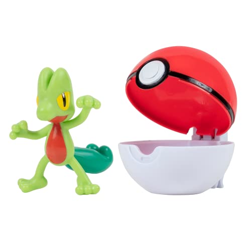 PoKéMoN PKW0156 - Clip'n'Go Pokéball - Geckarbor & Pokeball, offizieller Pokéball mit beweglicher 5 cm Figur von Pokémon