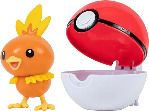 PoKéMoN PKW0157 - Clip'n'Go Pokéball - Flemmli & Pokeball, offizieller Pokéball mit beweglicher 5 cm Figur von Pokémon