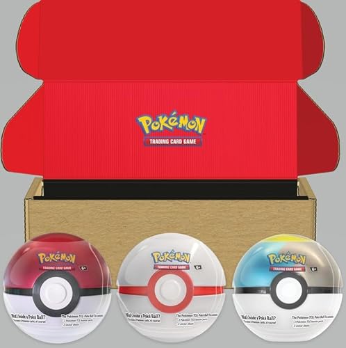 Poke Ball Tin 2024 - Poke Ball, Premier Ball, Moon Ball - Amazon Exclusive Bundle von Pokémon