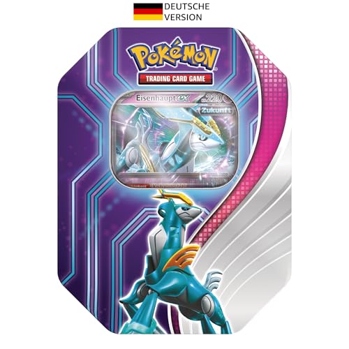 Pokémon-Sammelkartenspiel: Tin-Box Paradox-Schicksale: Eisenhaupt-ex (1 holografische Promokarte & 4 Boosterpacks) von Pokémon