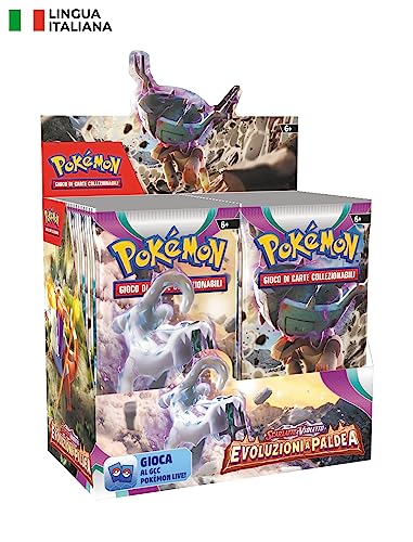 Pokemon 185-61331 Phaldea Pokémon-TCG-Erweiterung: Scharlachrot und Violett, Evolutionen, Paldea, 36 Booster-Packs, italienische Ausgabe von Pokémon