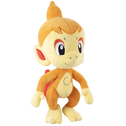 Pokemon 20,3 cm Chimchar Plüsch – Offiziell lizenziert – Diamant und Perle Starterfigur – Qualität weiches Feuer-Typ Stofftier Spielzeug – Weihnachtsstrumpffüller Geschenk für Kinder, Jungen, Mädchen von Pokémon