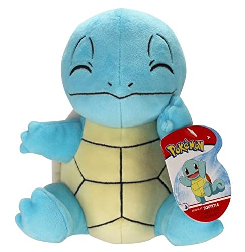 Pokemon 20,3 cm Plüschtier, offizielles Lizenzprodukt, super weiches Kuscheltier (Squirtle (Happy)) von Pokémon