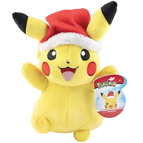 Pokémon 20,3 cm Urlaub Weihnachten Pikachu Plüsch Stofftier Spielzeug - Offizielles Lizenzprodukt - Alter 2+ von Pokémon