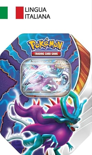 Pokémon 210-60492 Sammeldose Paradoxer Konfrontation TCG – Aquecrespe-ex (eine holografische Promokarte und Vier Booster-Packs Sammelkartenspiels), italienische Ausgabe von Pokémon