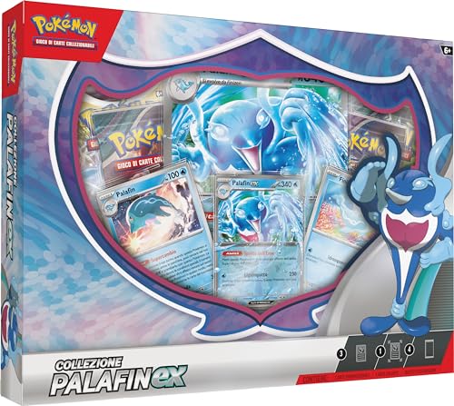 Pokémon 290-60490 Palafin-ex Kollektion TCG (Vier Erweiterungspackungen, DREI riesige holografische Karte), italienische Ausgabe von Pokémon