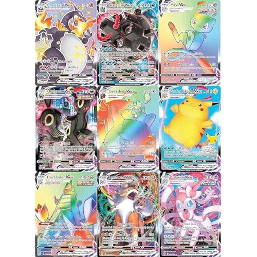 Pokémon 3-Karten-Vmax-Bundle, 1 geheime, seltene Regenbogenkarte, Keine Duplikate, Vmax-Boosterpack von Pokémon