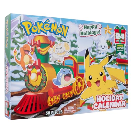 Bandai Pokemon Adventskalender – 16 Überraschungsfiguren 5 cm + 6 Elemente zum Bauen zum Thema Weihnachten – WT00257, Mehrfarbig von BANDAI