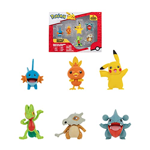 Pokémon Bandai Set mit 6 Figuren – Welle 4 – Arcko, Staub, Gobus, Griknot, Pikachu, Osselait – JW2685 von Pokémon