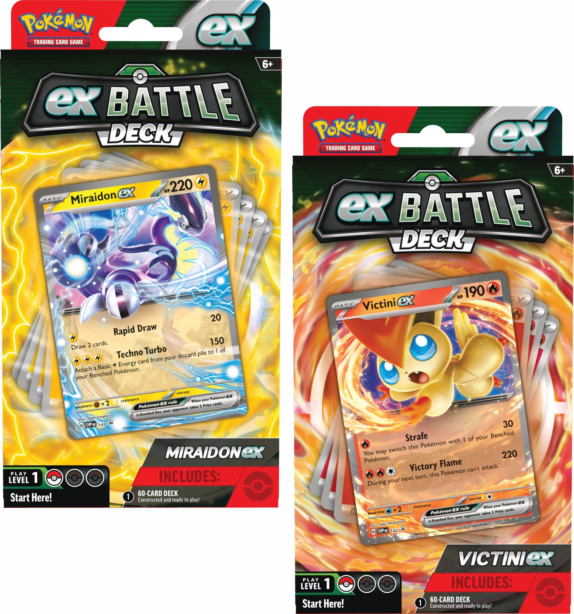 Pokémon Battle Deck EX Spielkartenset Miraidon/Victini Gemischte Auswahl von Pokémon