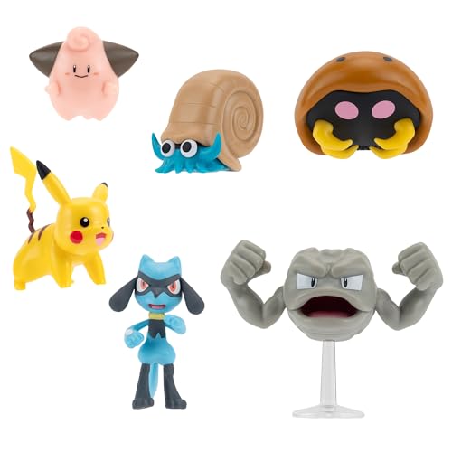 Pokémon Battle Figure 6 Pack - Features 2-Inch Battle Figures of Pikachu, Cleffa, Riolu, Geodude, Omanyte & Kabuto von Pokémon