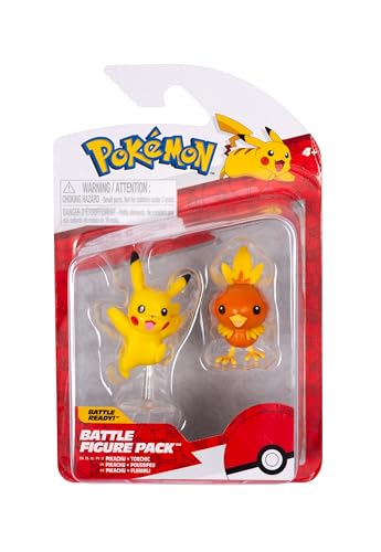 Pokémon Battle Figuren Pack: Pikachu und Flemmli, 2 detaillierte Figuren von Pokémon