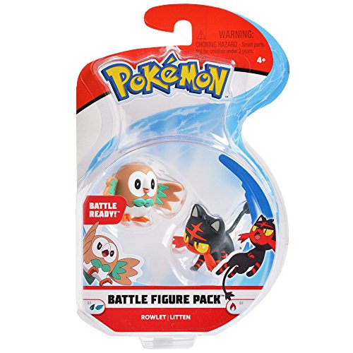 Pokemon Battle Figures – Staffel 1 – Figuren Rowlet + Litten – 96198 von Pokémon