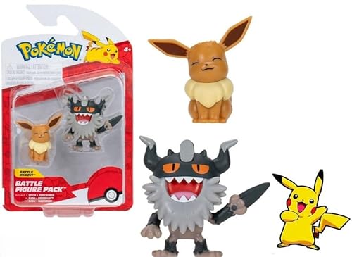 Pokemon Battle Ready Figur 2 Pack – 5,1 cm Actionfiguren plus Bonus-Aufkleber (Eevee und Perrserker) von Pokémon