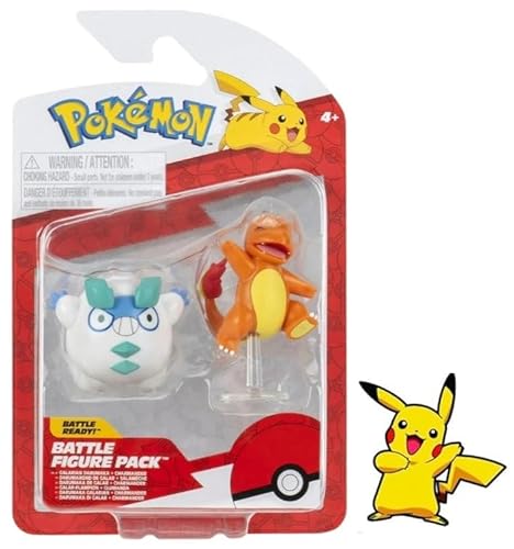 Pokemon Battle Ready Figur 2 Pack – 5,1 cm Actionfiguren plus Bonus-Aufkleber (Galarian Darumaka und Charmander) von Pokémon