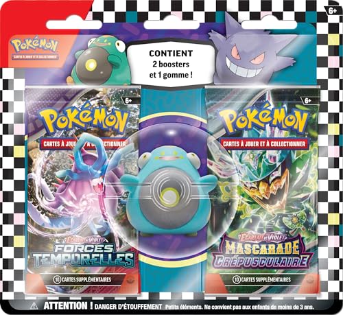 Pokémon TCG Blister mit Radiergummi – Es ist der Schulanfang – Ampibidou (1 Radiergummi und 2 Booster) von Pokémon