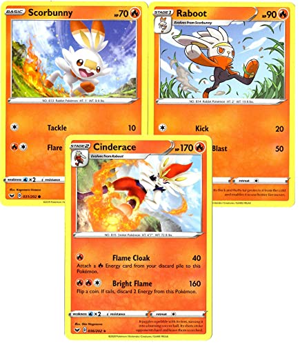 Pokemon Cinderace 36/202 – Schwert & Schild – Selten – Evolution Kartenlos – Raboot & Scorbunny von Pokémon