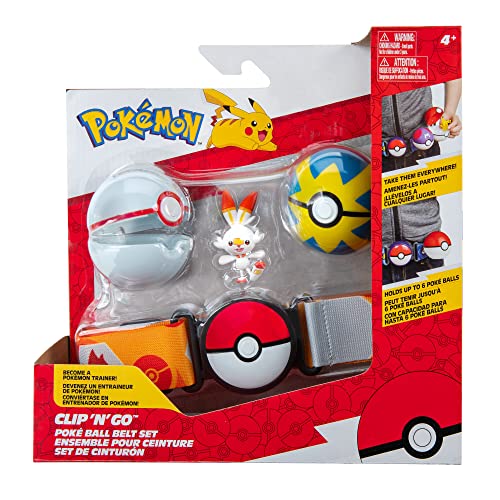 Pokemon Clip 'N' Go Poké Ball Belt Pas Quick Ball, Premier Ball, Scorbunny S9 von Pokémon