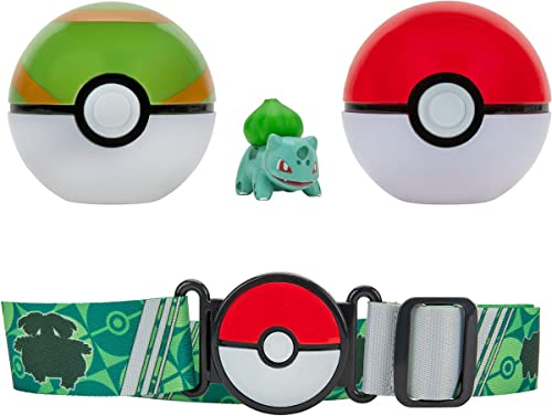 Pokemon Clip 'N' Go Poké Ball Belt Set (Poké Ball, Nest Ball, Bulbasaur #1) W9 PKW2715 von Pokémon