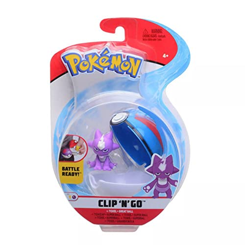 Pokémon Clip 'N' Go Toxel & Pokéball - Enthält 1x 5cm Figur & 1x Dive Ball - Neue Welle 2021 - Offiziell Lizensiert von Pokémon