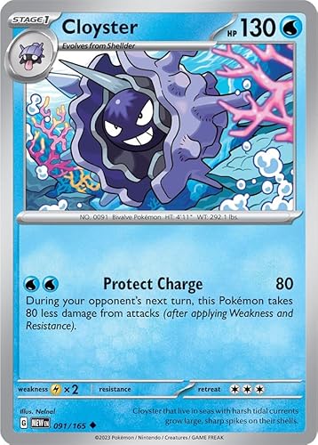 Pokemon Cloyster 091/165 - Pokemon 151 - Reverse Holo Einzelkarte von Pokémon