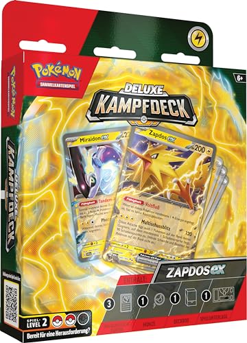 Pokémon-Sammelkartenspiel: Deluxe-Kampfdeck Zapdos-ex (sofort spielbares Deck mit 60 Karten & Zubehör) von Pokémon