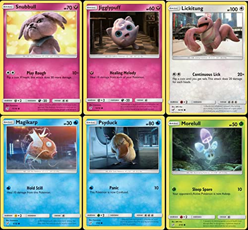 Pokémon Detective Pikachu 6 Card Se - Jigglypuff Magikarp Psyduck Snubbull Lickitung Morelull von Pokémon