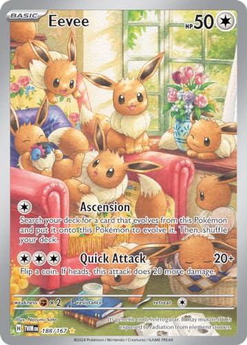 Pokemon Eevee 188/167 - Twilight Maskerade - Illustration Rare - Full Art - Alternative von Pokémon