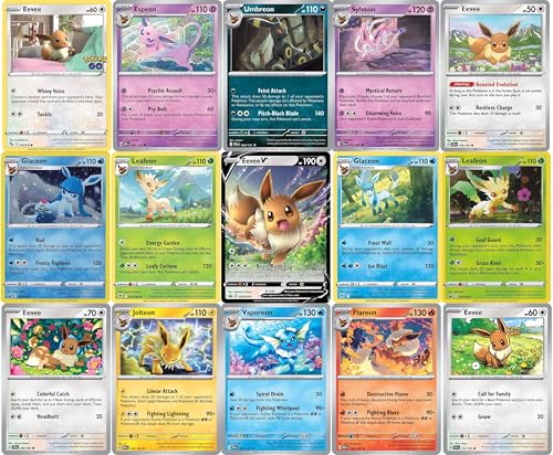 Pokemon Eevee Card Bundle - Garantiert 1 Ultra Rare - 5 Eeveelution Holofoil Karten - Keine Duplikate von Pokémon