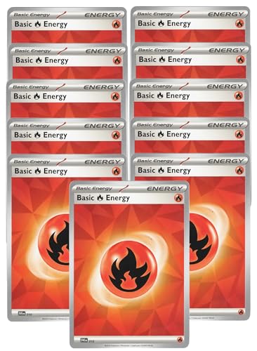 Pokemon Fire Energy Card Set x11 - SVE 010 - Stain Glass Pattern Stellar Crown von Pokémon