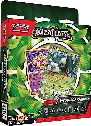 Pokemon GCC Deluxe Meowscarada-ex Lotte Deck (60 Karten bereit zum Spielen und anderes Zubehör) - Italienische Ausgabe von Pokémon