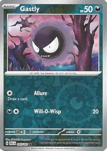 Pokemon Gastly 055/091 - Paldean Fates - Reverse Foil - Einzelkarte von Pokémon