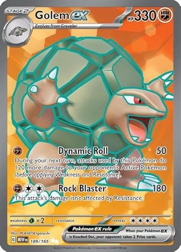 Pokemon - Golem ex 189/165 - Pokemon 151 - Vollkunst, ultra-selten - Einzelkarte von Pokémon