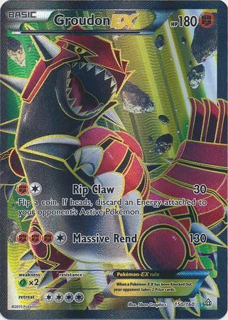 Pokémon Groudon EX 150/160 Full Art Ultra Rare XY Primal Clash Singles - Sammelkarte - 1 Stück von Pokémon