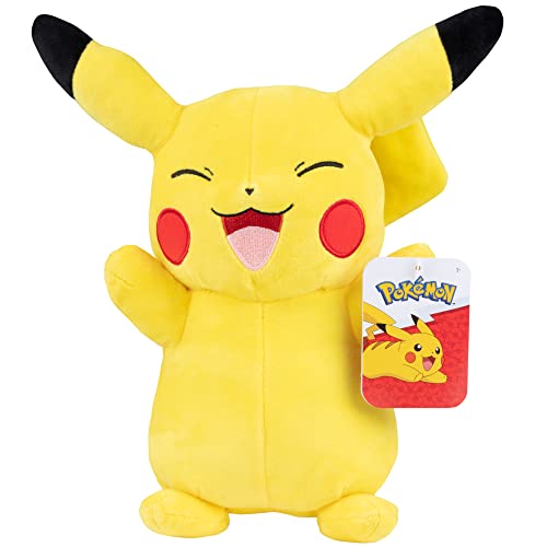 Pokémon Happy Pikachu Plüschtier, groß, 30,5 cm, offizielles Lizenzprodukt, ab 2 Jahren von Pokémon