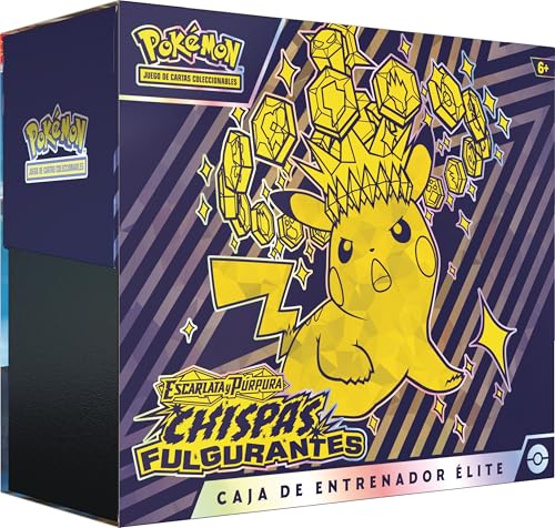 Pokémon JCC Elite Trainer-Box, Scharlachrot und Lila, Fulgurantes Funken (1 Promokarte mit erweiterter Illustration, 9 Booster-Packs und Premium-Zubehör) von Pokémon