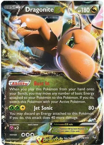 Pokémon Jumbo XY Furious Fists 74/111 Dragonite EX Sammelkarte, Jumbo/Übergröße von Pokémon