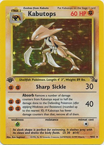 Pokemon - Kabutops (9) - Fossil - Holo - 1. Ausgabe von Pokémon