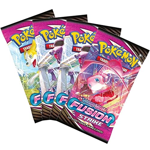 Pokemon Karten Schwert und Schild – 4X Fusion Strike Pokemon Booster Pack – Pokemon Sammelkarten – Englische Karten von Pokémon