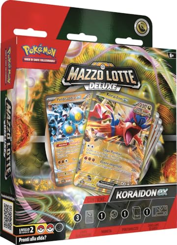 Pokémon Koraidon-ex Deluxe Kampfdeck des TCG (60 Karten einsatzbereit und weiteres Zubehör), italienische Ausgabe von Pokémon