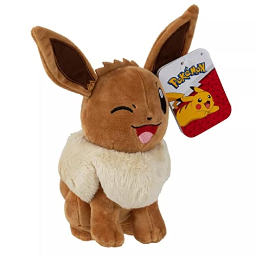 Pokemon Kuscheltier Eevee Evoli 20 cm – Pokemon Plüschtier – Neue 2022 – Pokemon Plush - Offiziell Lizenziertes Pokemon Spielzeug von Pokémon