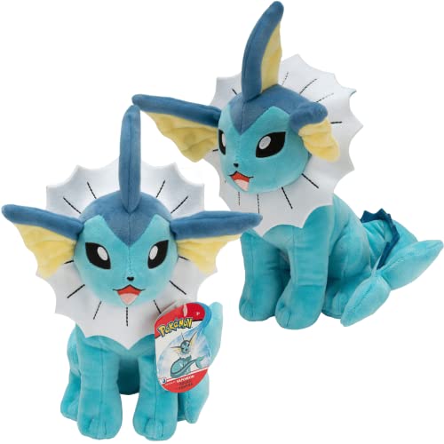 Pokemon Kuscheltier Vaporeon Aquana 20 cm – Pokemon Plüschtier – Neue 2022 – Pokemon Plush - Offiziell Lizenziertes Pokemon Spielzeug von Pokémon