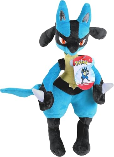 Pokemon Kuscheltier XXL Lucario 30 cm – Pokemon Plüschtier – Neue 2023 – Pokemon Plush - Offiziell Lizenziertes Pokemon Spielzeug von Pokémon