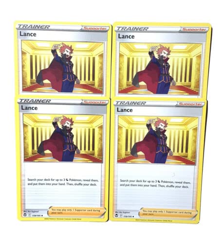 Pokemon Lance 159/195 - Silver Tempest - Trainer 4 Karten Lot - Spielset x4 von Pokémon