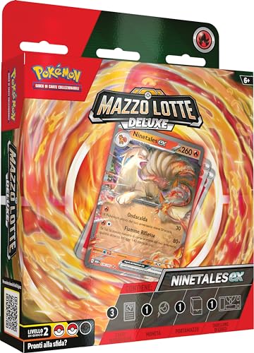 Pokémon Lotte Deluxe Ninetales-Ex des GCC (60 Karten bereit zum Spielen und anderes Zubehör), italienische Ausgabe, Farbe, 290-60429 von Pokémon