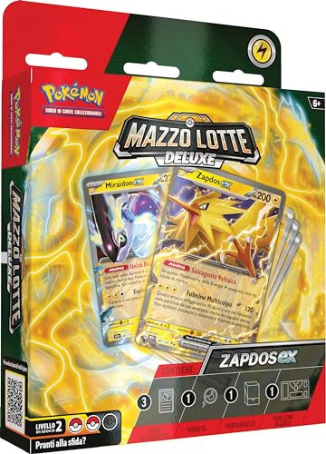 Pokémon Zapdos-ex Deluxe Kampfdeck des TCG (Deck mit 60 Karten, bereit zum Spielen und anderem Zubehör), italienische Ausgabe von Pokémon