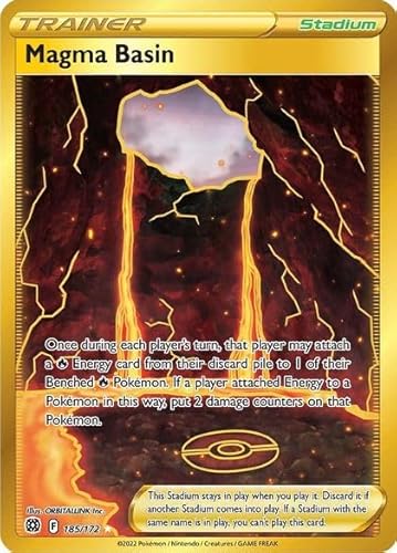 Pokemon - Magma Basin - 185/172 - Brilliant Stars - Secret Rare Gold Card - Holo Foil von Pokémon