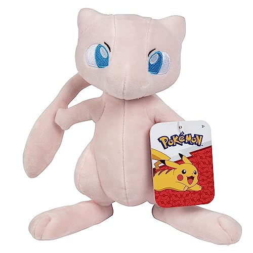 Pokémon Mew Plüschtier, 20,3 cm, offizielles Lizenzprodukt, hochwertiges und weiches Stofftier – Generation One – Fügen Sie Mew zu Ihrer Sammlung hinzu. Tolles Geschenk für Kinder, Jungen und Mädchen von Pokémon