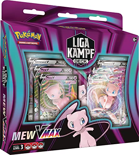 Pokémon-Sammelkartenspiel: Liga-Kampfdeck Mew-VMAX (1 spielbereites 60 Karten-Deck, 4 holografische V-Karten & 2 holografische VMAX-Karten) von Pokémon