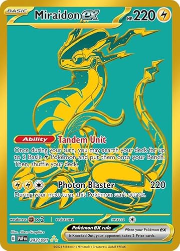 Pokemon Miraidon ex - 243/091 - SV: Paldean Fates - Secret Rare - Gold - Einzelkarte von Pokémon